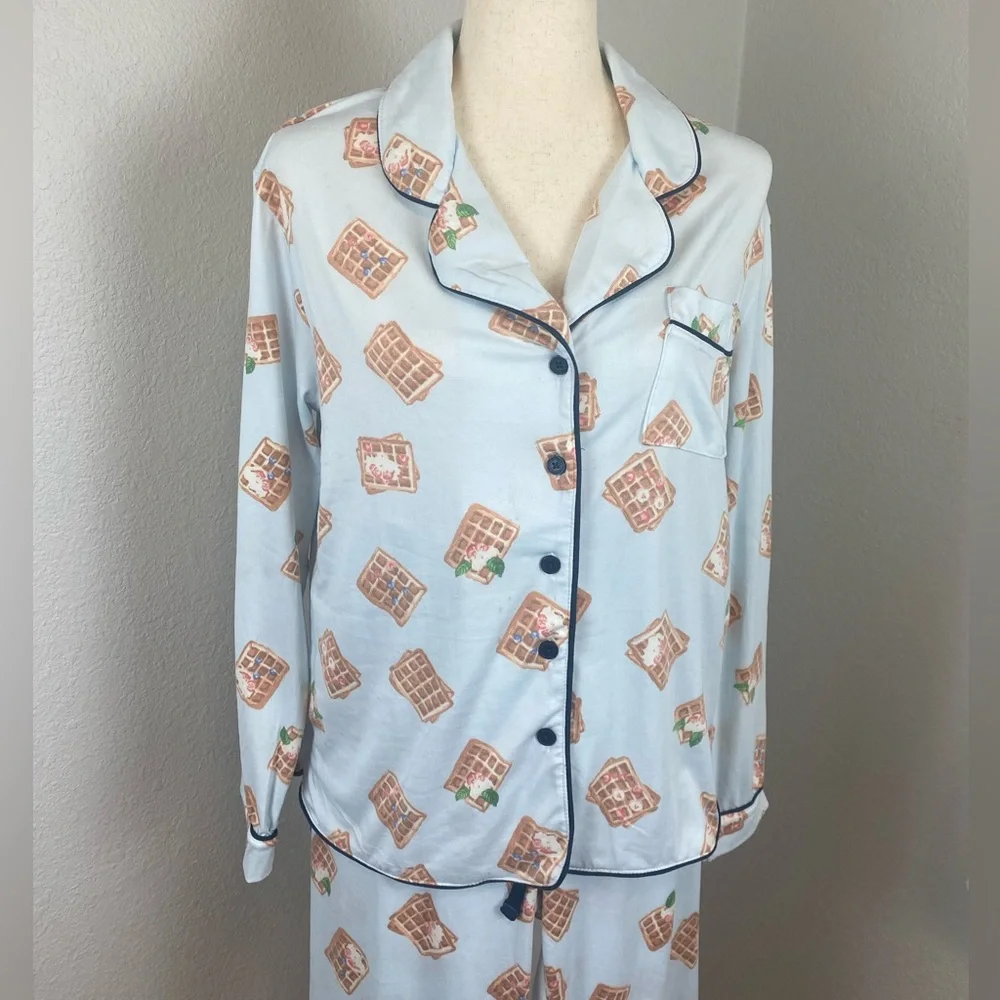 Honeydew NWT FLAW Quiet Night Sky Blue Waffles PJ Set Size Small - Picture 2 of 6
